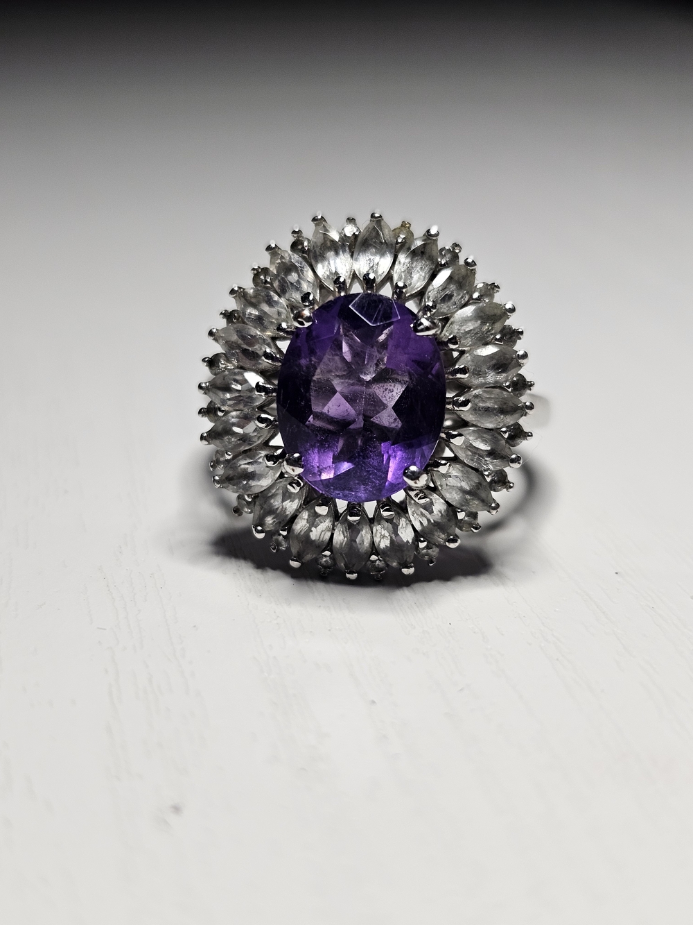 Amethyst Sunflower Ring Size 8